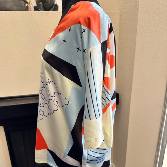 Zara Abstract Print Blouse - Multicolor - Picture 3 of 5